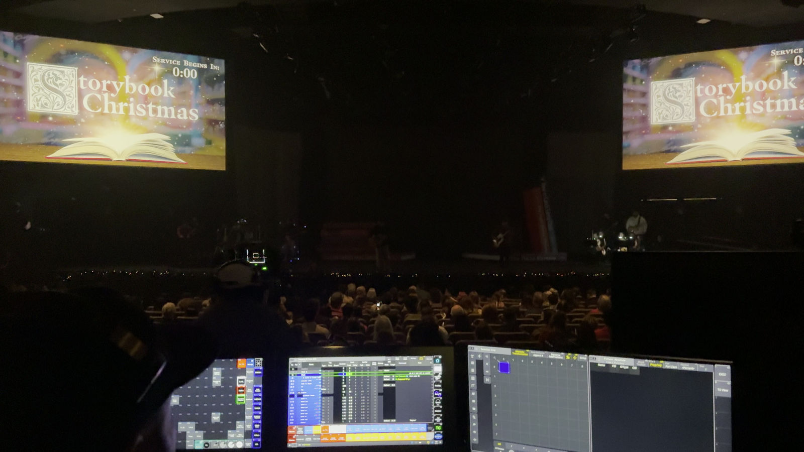 Storybook Christmas service seen from the lighting console