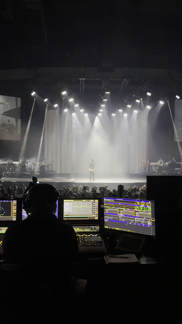 Easter service stage lighting from front of house